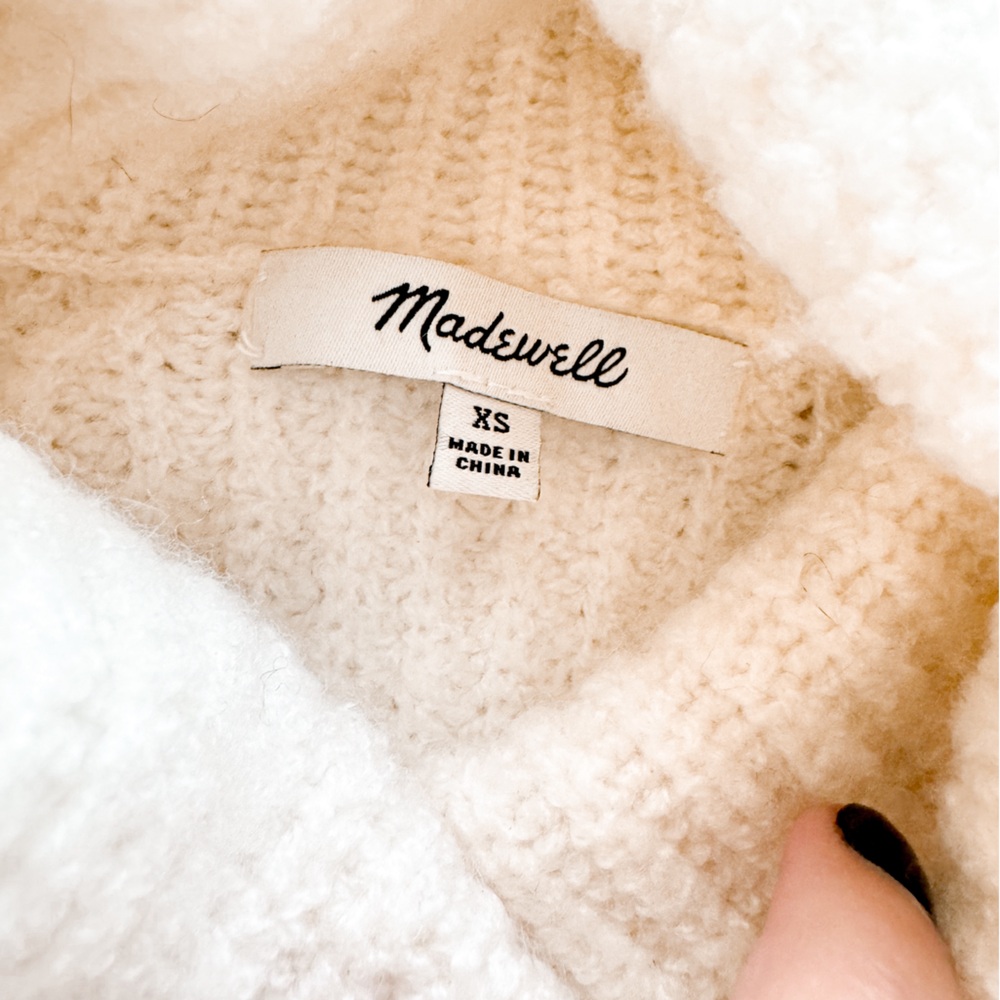 Madewell Fall Winter Chic Mercer Turtleneck Sweater Coziest Yarn Antique Cream - Picture 7 of 13